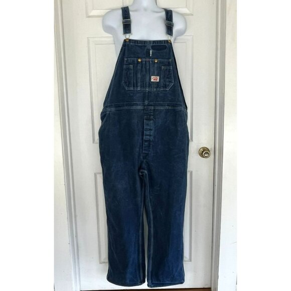 Round House Carpenter Bib Overalls 50x30 Button Fly Farm Ranch Workwear (C) - Picture 1 of 16